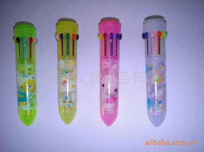【供應掛繩多色筆 十色筆 兩色筆 廣告贈品筆】價格,廠家,圖片,圓珠筆、原子筆,桐廬萊雅文教用品-
